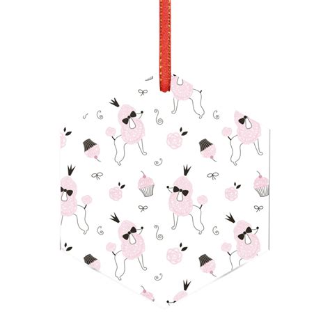 Easygdp Cute Poodle Dog Christmas Ornament Acrylic Christmas Tree