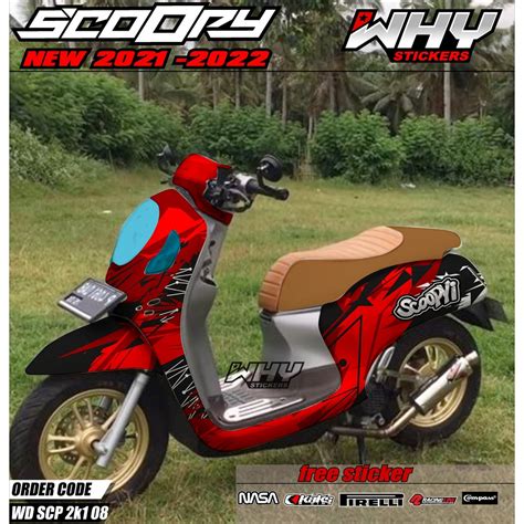 Jual Decal Scoopy Full Body Full Blok Skuter Scoopy Allnew Dekal