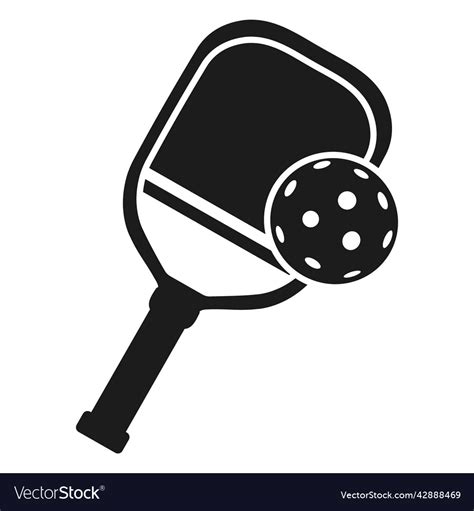 Paddle ball pickleball black high quality Vector Image