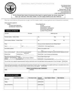 Fillable Online SEASONAL EMPLOYMENT APPLICATION Team Logic Fax Email