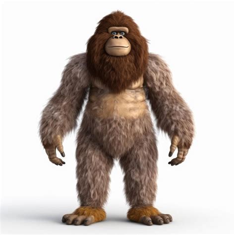 Isolated Character Of Bigfoot Premium Ai Generated Image
