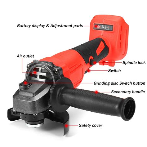 800W 18V 100mm Brushless Cordless Impact Angle Gri Grandado