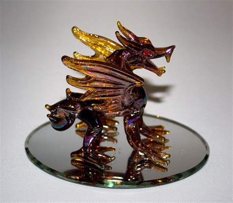 Small Amber Dragon Glass Blowers Of Manitou