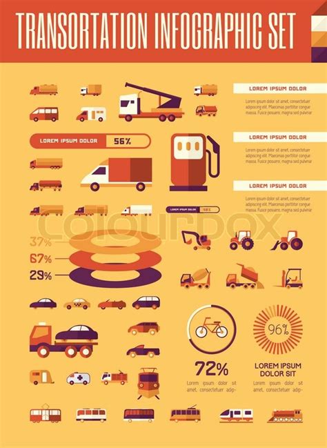 Flat Transportation Infographic ... | Stock vector | Colourbox