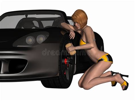 Grid Girl And Hot Car Stock Illustration Illustration Of Figure 13478592