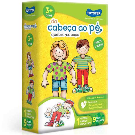 Quebra cabeça dupla face Da Cabeça ao Pé 9 peças Importados Lili