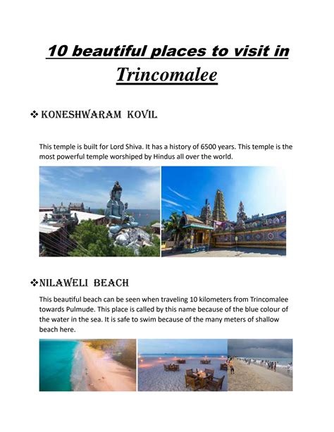 Solution 10 Beautiful Places To Visit In Trincomalee Pdf Studypool