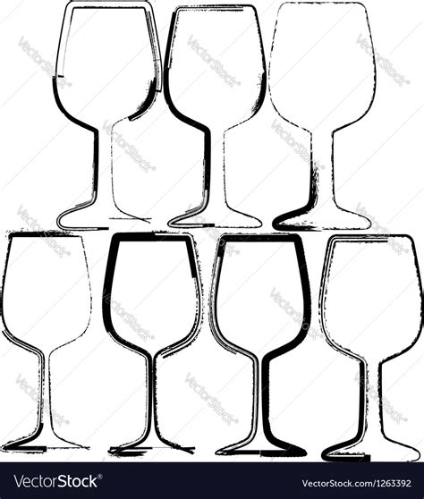 Glasses of wine Royalty Free Vector Image - VectorStock