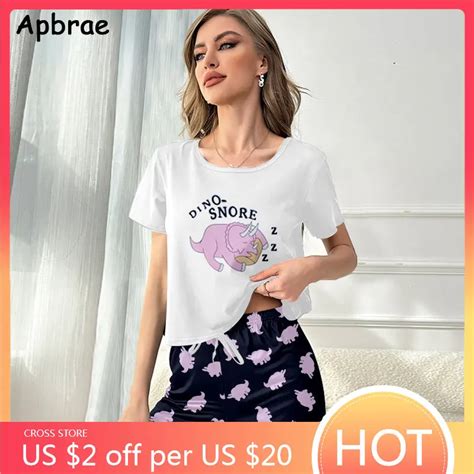 Sexy Summer 2 Pieces Pajamas Female Short Sleeved Suit Fashion