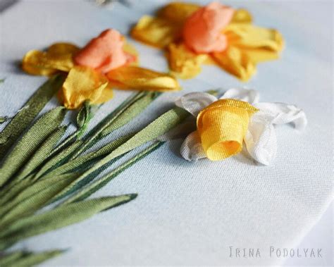 Silk Ribbon Embroidery Kit Daffodils Etsy