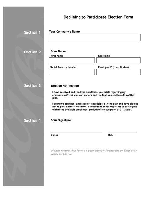 401k Opt Out Form Template Fill Out And Sign Online Dochub