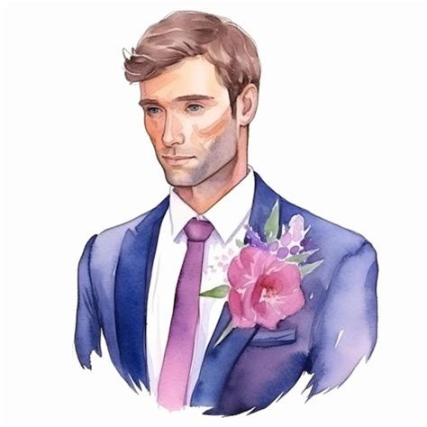 Premium AI Image Arafed Man In A Suit And Tie With A Flower In His