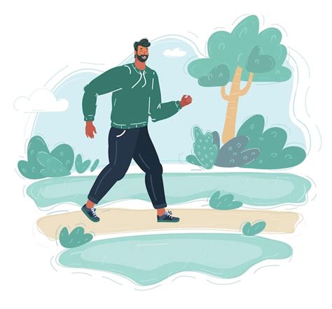 Premium Vector Cartoon Vector Illustration Of Man Walking In The Park