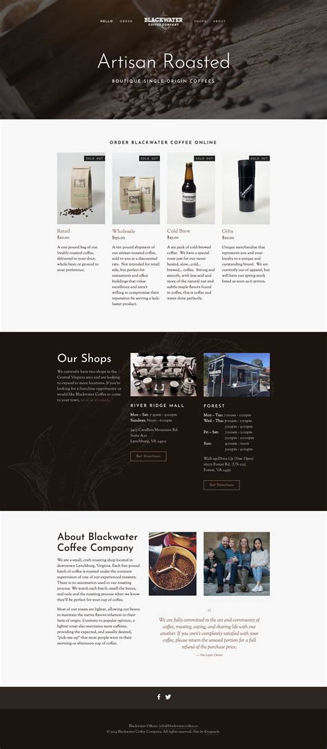 Blackwater Coffee Co Website Design Knapsack Creative Co