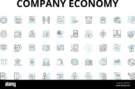 Company Economy Linear Icons Set Profitability Growth Expansion