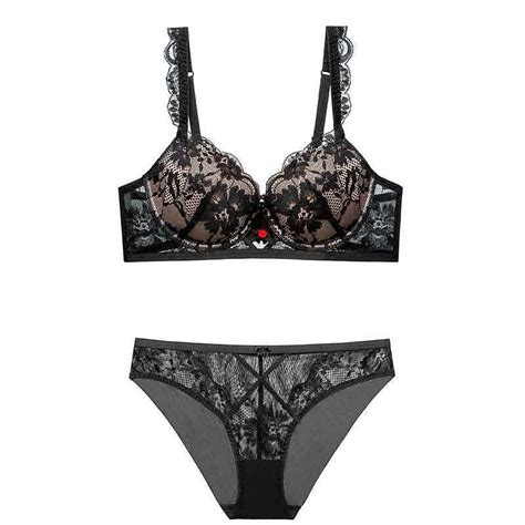 Generic Sexy Lace Lingerie Bra Small Chest Push Up Bra Suit Chest Big Adjustment Upper Support