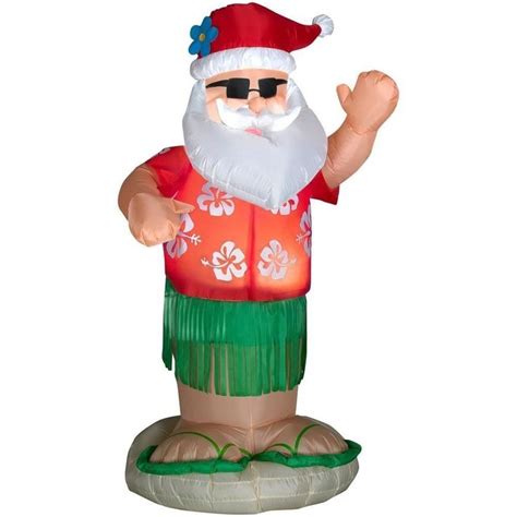 Christmas Inflatable Hawaiian Santa Claus Hula Airblown Holiday Aloha