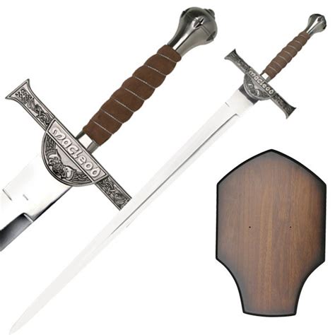 Macleod Highlander Claymore Sword With Wall Display Plaque