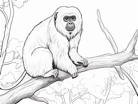 Howler Monkey Art For Adults Coloring Page