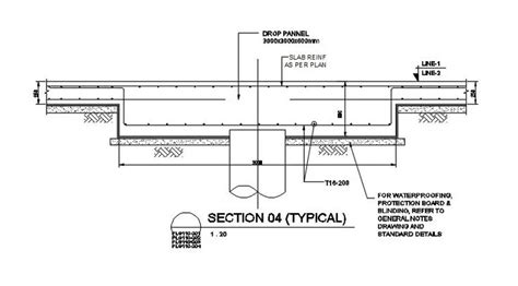 Drop Panel And Slab Reinforcement As Per Plan Typical Section Details