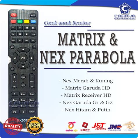 Jual Remot Remote Nex Parabola Merah Kuning Hitam Mola Bisa Matrix