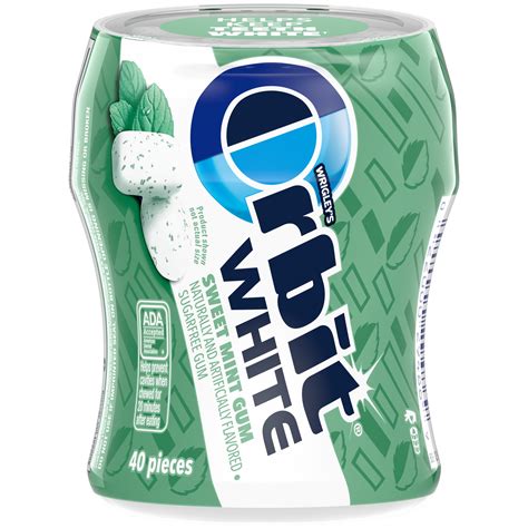 Orbit White Sweet Mint Sugar Free Chewing Gum 40 Ct Bottle