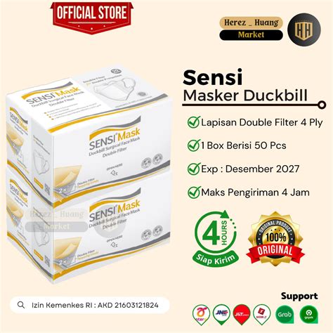 Jual Sensi Mask Duckbill Masker Sensi Duckbill Surgical Face Mask