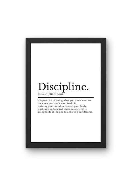 Discipline Definition Motivational Wall Art Poster Motivational Prints