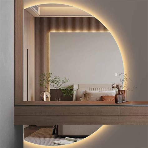 Espejo de Baño Led Antivaho Rectangular Modelo Tierra canto blanco y