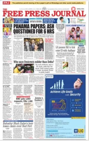 Free Press Journal Mumbai Edition 1 Tue 21 Dec 21