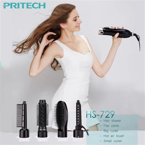 Pritech Electric Hair Comb Brush Dryer Straightening Curler Hot Brushes For Hair Styling