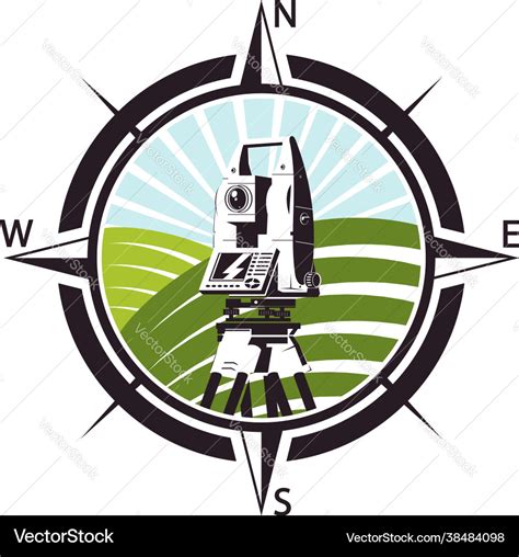 Geodetic instrument symbol for surveyor engineer Vector Image