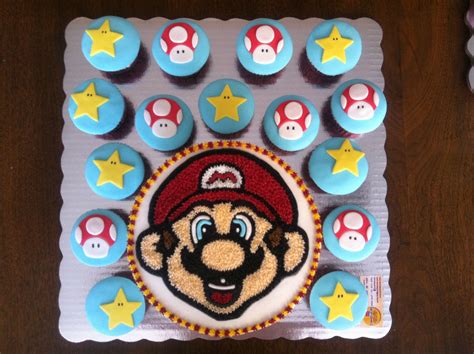 Cake And Cupcakes Mario Bros Pastel Y Panquecitos De Chocolate