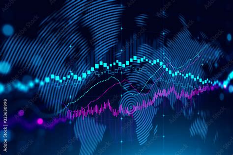 Financial Forex Chart Analyzing Graph Reflects Market Deviation Over