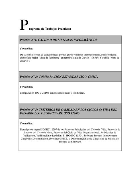 Guia Trabajos Practicos Calidad De Software P Rograma De