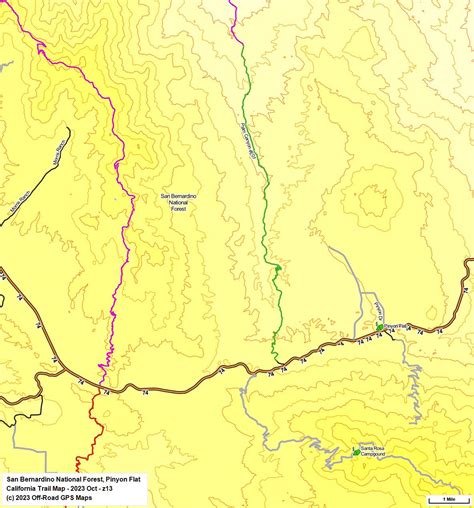 San Bernardino NF, San Jacinto - California Trail Map