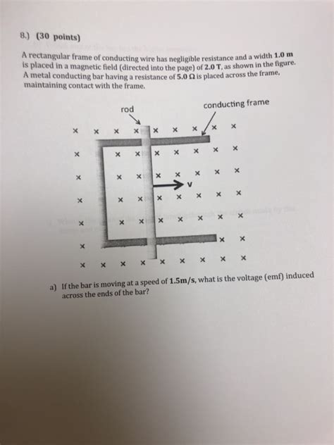 Solved Points A Rectangular Frame Of Conducting Chegg