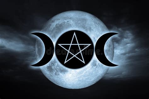 Wicca triple moon stock image. Image of charm, magic - 255107297