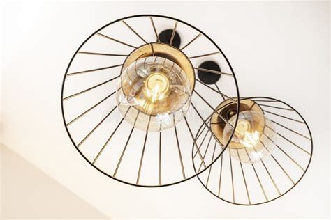 Twin Decorative Pendant Plain White Ceiling Lamps With Black Cables And