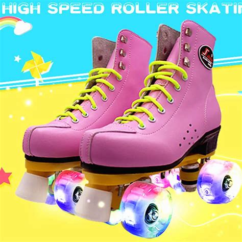 Japy skate patines doble línea patines con Iluminación LED Ruedas