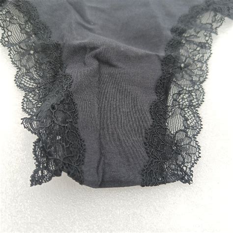 Damen Unterwäsche Iris Lilly 5er Pack Schwarz Spitze Tanga Panties eBay