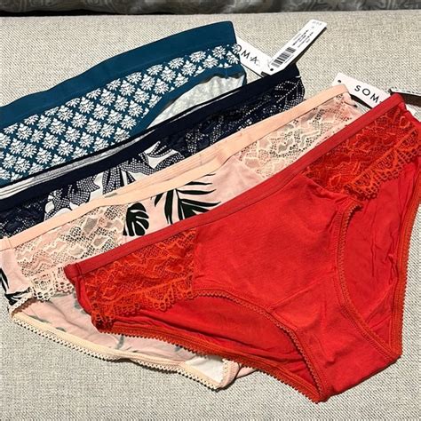 Soma Intimates Sleepwear Soma Bikini Underwear Medium Embraceable Enchanting Lace Cotton