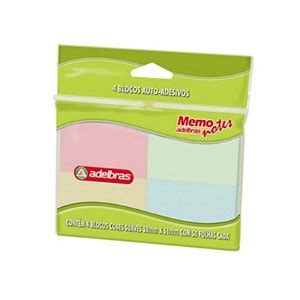 POST IT ADELBRAS MEMO AMARELO C 100 4 BLOCOS 38X51 Annapapelaria Br