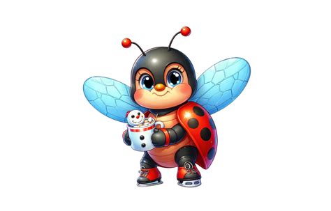 Cute Ladybug Holding Hot Chocolate Graphic By Soikotcbd Creative Fabrica