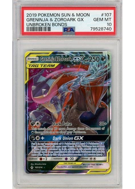 Greninja Zoroark GX PSA 10 Gradede pokemon kort på Pokemons dk