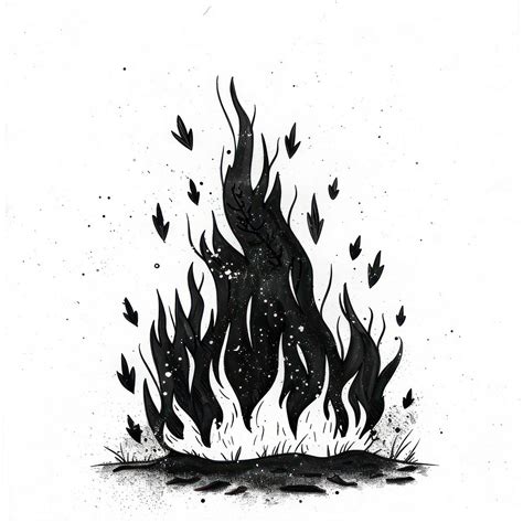 fire art illustrated fireplace  photo illustration rawpixel