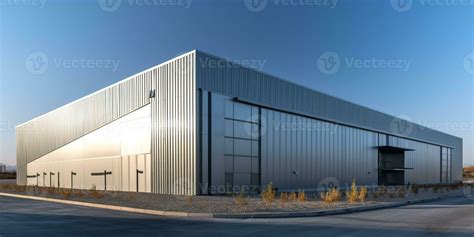 Generative AI, Large warehouse exterior, industry building