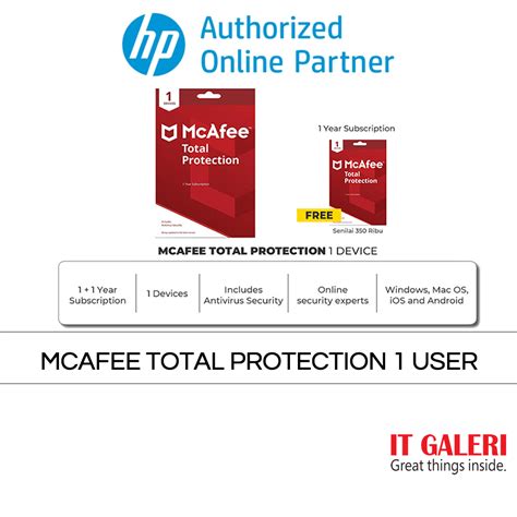 Jual Anti Virus McAfee Total Protection 1 Device BONUS 1 TAHUN Shopee