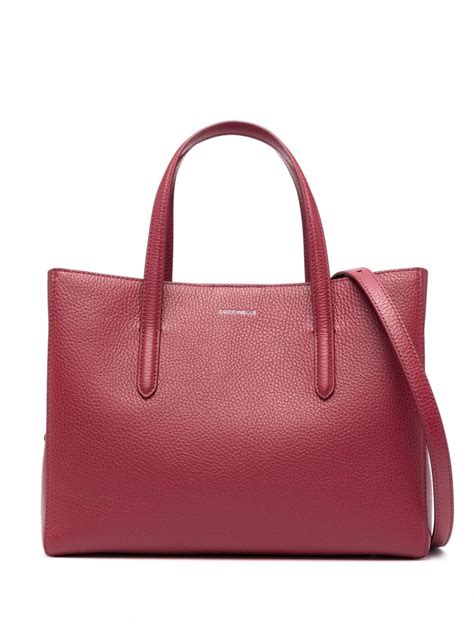 Coccinelle Logo Stamped Leather Tote Bag Farfetch