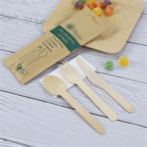 Eco Friendly Biodegradable Disposable Wooden Fork Set Cutlery Bamboo